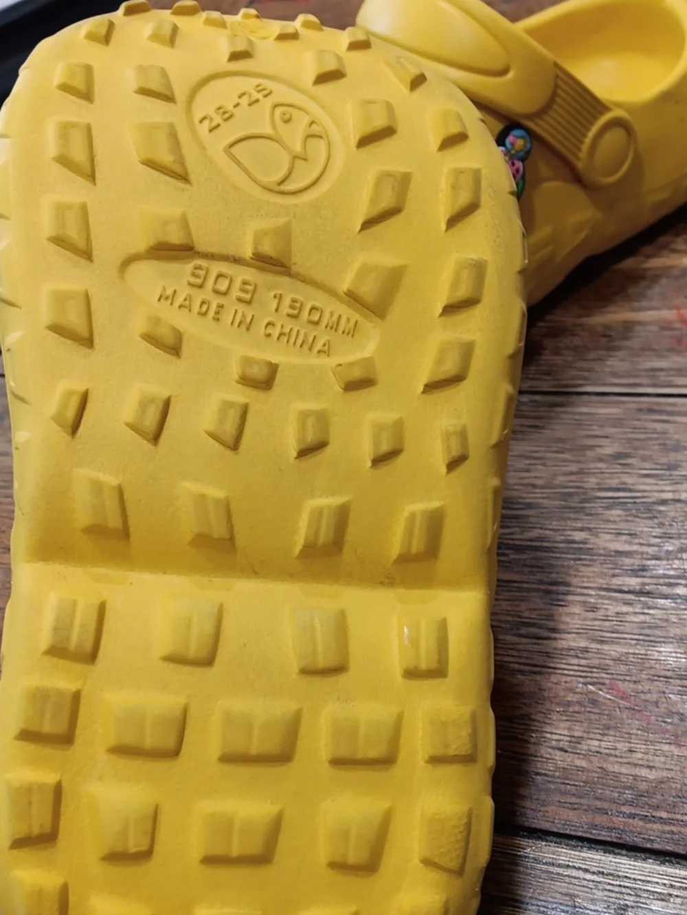 Yellow Kids Clog Shoes with Fun Charms